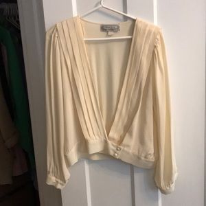 Cream silk blouse with front enclosure
